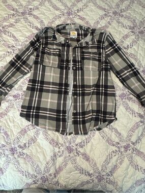 C&C California Black, Gray & White Plaid Button-Down Shirt